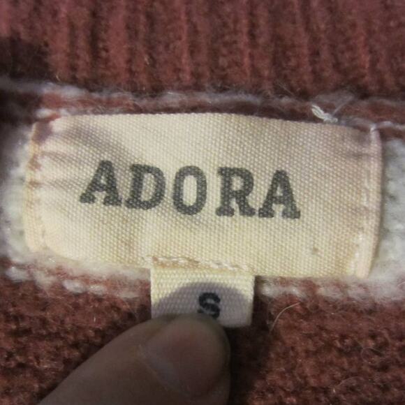 Adora Striped Knit V Neck Slouchy Sweater Small - Picture 4 of 7